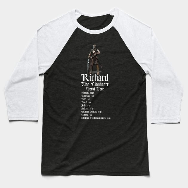 Richard The Lionheart World Tour Baseball T-Shirt by Styr Designs